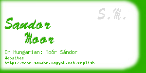 sandor moor business card